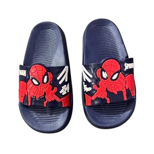 kids slide sandals with spider character design slip-on style