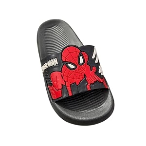 kids slide sandals with spider character design slip-on style