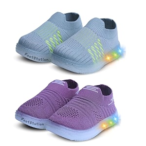 Kids Slip-On LED Light Shoes Pack of