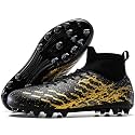 Kids Slip On Soccer Cleats for Boys Girls Youth Training Football Shoes