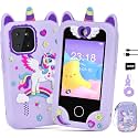Kids Smart Phone for Girls, Kids Camera Toy Phone for Ages 3 4 5 6 8 Year Old, Christmas Birthday Gifts Toddler Cell Phone with Touchscreen, 44 Games, Music Player, 32GB Card &amp; Bag Purple