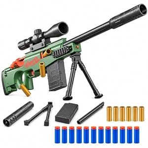 kids sniper toy rifle with scope bipod amp soft foam darts awm