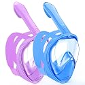 Kids Snorkel Mask Full Face, Snorkeling Gear for Kids with Camera Mount, 180 Degree Panoramic View Snorkeling Set Anti-Fog Anti-Leak