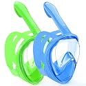 Kids Snorkel Mask Full Face, Snorkeling Gear for Kids with Camera Mount, 180 Degree Panoramic View Snorkeling Set Anti-Fog Anti-Leak