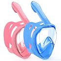 Kids Snorkel Mask Full Face, Snorkeling Gear for Kids with Camera Mount, 180 Degree Panoramic View Snorkeling Set Anti-Fog Anti-Leak