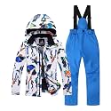 kids snowsuit ski suit pants jacket waterproof snowbibs for boys girls raincoat