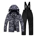 kids snowsuit ski suit pants jacket waterproof snowbibs for boys girls raincoat