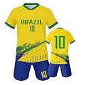 Kids Soccer Jersey and Shorts Set, Youth Uniform for Boys and Girls