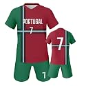 Kids Soccer Jersey and Shorts Set, Youth Uniform for Boys and Girls