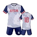 Kids Soccer Jersey and Shorts Set, Youth Uniform for Boys and Girls