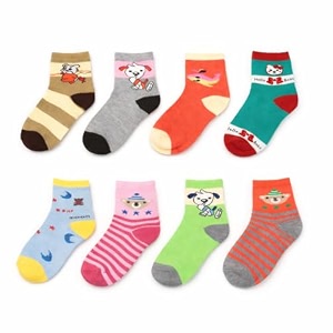 kids socks set colorful designs striped patterns cotton blend 5 pairs mix design 1-11 years