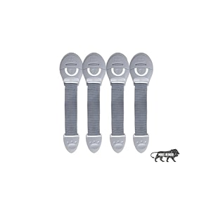kids station furniture safety nylon locks for baby safety-strong and adhesive childtoddlerinfants safety locks for drawerscabinetsfridge and cupboard-baby proofing product-pack of 4 grey