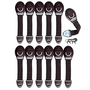 kids station baby safety furniture locks strong and adhesive child toddler infants safety locks for drawers cabinets fridge and cupboard - baby proofing product pack of 12 brown