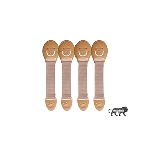 kids station baby safety adjustable cabinet drawer locks straps-strong and adhesive childtoddlerinfants safety locks for drawerscabinetsfridge and cupboard-baby proofing product-pack of 4 beige