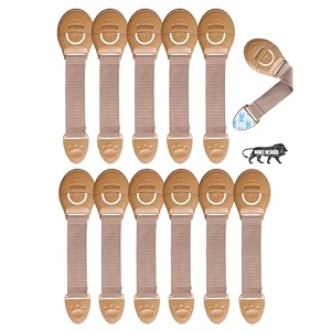 kids station furniture safety locks for baby safety - strong and adhesive childtoddlerinfants safety locks for drawers cabinets fridge and cupboard - baby proofing product - pack of 12 beige