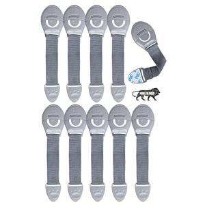 kids station furniture safety locks for baby safety - strong and adhesive childtoddlerinfants safety locks for drawerscabinetsfridge and cupboard - baby proofing product -pack of 10 grey