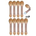 Kids Station Baby Safety Nylon Drawer Locks - Strong and Adhesive Child/Toddler/Infants Safety Locks for Drawers, Cabinets, Fridge and Cupboard - Baby Proofing Product - Pack of 10 (Beige)