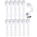 Kids Station Baby Safety Adjustable Cabinet Drawer Locks Straps|Strong &amp; Adhesive Child/Toddler/Infants Safety Locks for Drawers, Cabinets, Fridge &amp; Cupboard|Baby Proofing Product|Pack of 12|White
