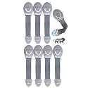 Kids Station Furniture Safety Locks for Baby Safety - Strong and Adhesive Child/Toddler/Infants Safety Locks for Drawers, Cabinets, Fridge and Cupboard - Baby Proofing Product - Pack of 8 (Grey)