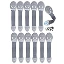 Kids Station Furniture Safety Locks for Baby Safety - Strong and Adhesive Child/Toddler/Infants Safety Locks for Drawers, Cabinets, Fridge and Cupboard - Baby Proofing Product - Pack of 12 (Grey)