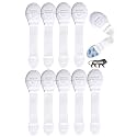 Kids Station Furniture Safety Locks for Baby Safety - Strong and Adhesive Safety Locks for Drawers, Cabinets, Fridge and Cupboard Baby Proofing Product Pack of 10 (White)