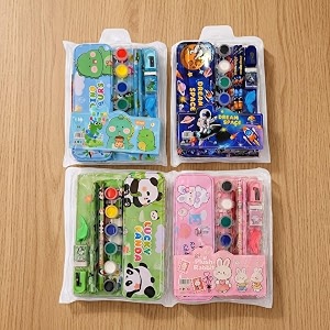 kids stationery gift box set of 1  school supplies combo with pencils eraser sharpener scale amp notepad  birthday return gift for kids  cute stationery kit for boys amp girls