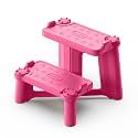 Kids Step Stool for Toddlers - Dual Height Potty Training Stool for Bathroom Sink & Kitchen, Non-Slip 2 Step Stool, Holds up to 200lbs, Sturdy Safety Helper for Kids (Pink)