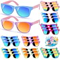 Kids Sunglasses Bulk, Kids Sunglasses Party Favors for Age 3-8, UV400 Protection Neon Kids Sunglasses Bulk for Boys Girls (Square 24 Pack)