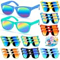 Kids Sunglasses Bulk, Kids Sunglasses Party Favors for Age 3-8, UV400 Protection Neon Kids Sunglasses Bulk for Boys Girls (Square 24 Pack Boys)