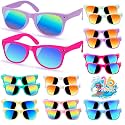 Kids Sunglasses Bulk, Kids Sunglasses Party Favors for Age 3-8, UV400 Protection Neon Kids Sunglasses Bulk for Boys Girls (Square 16 Pack Girls)