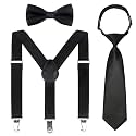 Kids Suspender Bowtie Necktie Sets - Adjustable