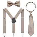Kids Suspender Bowtie Necktie Sets - Adjustable