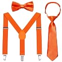Kids Suspender Bowtie Necktie Sets - Adjustable