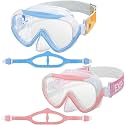 Kids Swim Mask - Ultimate 180° Kids Swim Goggles Anti-Fog Child Diving Mask Leak-Proof Kids Goggles with Nose Cover and Fabric Strap for Ages 4-14 for Swimming, Snorkeling Diving