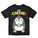Kids T-Shirt Say Cheese Penguin with Camera