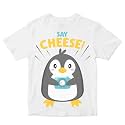 Kids T-Shirt Say Cheese Penguin with Camera