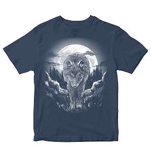 Kids T-Shirt Wolf in The Woods 100