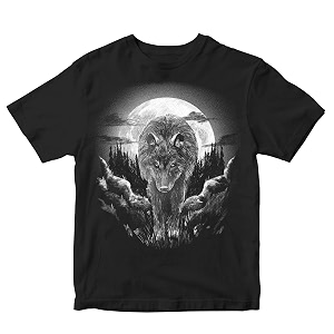 Kids T-Shirt Wolf in The Woods 100