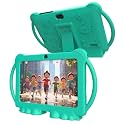 PEICHENG Kids Tablet 7 inch Android 12.0 for Toddler, 4GB RAM 32GB ROM Bluetooth IPS Screen Parental Control Dual Camera Shockproof Case for Educational Games, (Green)
