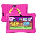 aiprotablet Kids Tablet, 7 inch Android Tablet for Kids, 6GB+32GB 1TB Expand, Quad-Core Tablets with Case, BT, WiFi, Parental Control, Games, Dual (Rose)