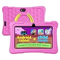 aiprotablet Kids Tablet, 7 inch Android Tablet for Kids, 6GB+32GB 1TB Expand, Quad-Core Tablets with Case, BT, WiFi, Parental Control, Games, Dual Camera (Pink)
