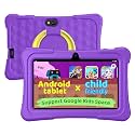 aiprotablet Kids Tablet, 7 inch Android Tablet for Kids, 6GB+32GB 1TB Expand, Quad-Core Tablets with Case, BT, WiFi, Parental Control, Games, Dual Camera (Purple)