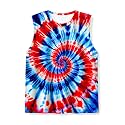 Kids Tie Dye Tank Tops Childrens Sleeveless T Shirts Hippies Tees for 5-14 Years Boys Girls
