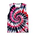 Kids Tie Dye Tank Tops Childrens Sleeveless T Shirts Hippies Tees for 5-14 Years Boys Girls