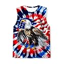 Kids Tie Dye Tank Tops Childrens Sleeveless T Shirts Hippies Tees for 5-14 Years Boys Girls