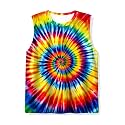 Kids Tie Dye Tank Tops Childrens Sleeveless T Shirts Hippies Tees for 5-14 Years Boys Girls