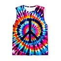 Kids Tie Dye Tank Tops Childrens Sleeveless T Shirts Hippies Tees for 5-14 Years Boys Girls