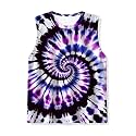 Kids Tie Dye Tank Tops Childrens Sleeveless T Shirts Hippies Tees for 5-14 Years Boys Girls