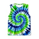 Kids Tie Dye Tank Tops Childrens Sleeveless T Shirts Hippies Tees for 5-14 Years Boys Girls