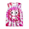 Kids Tie Dye Tank Tops Childrens Sleeveless T Shirts Hippies Tees for 5-14 Years Boys Girls